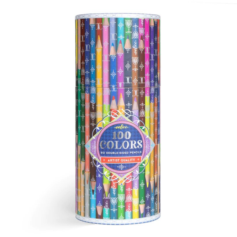 100 Colors - 50 Double-Sided Colored Pencils in Canister