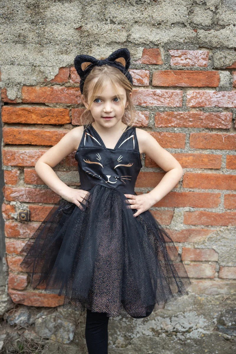 Black Cat Dress & Headpiece Size 5-6