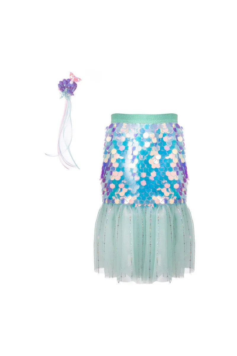 Bling Bling Mermaid Skirt & Hairclip Set Mint Size 4-6
