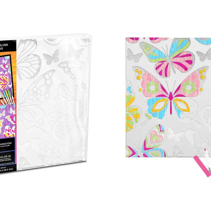 Butterfly Silver Foil Coloring Kit