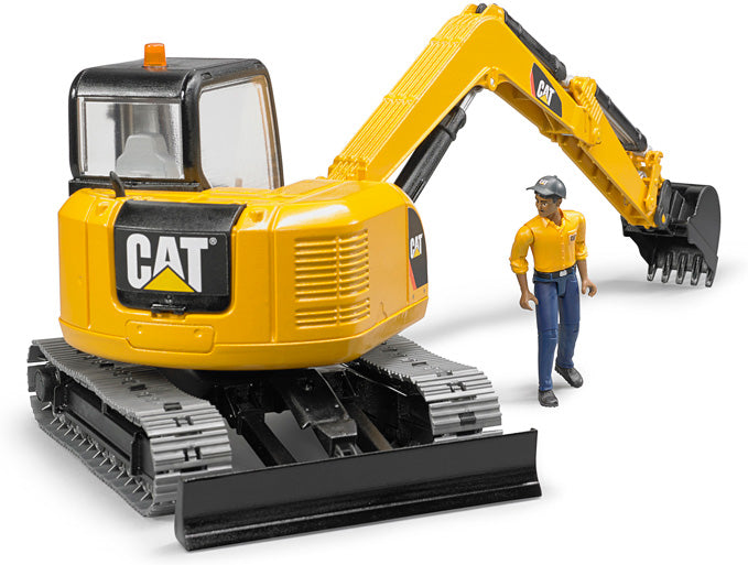 CAT Mini Excavator with Worker