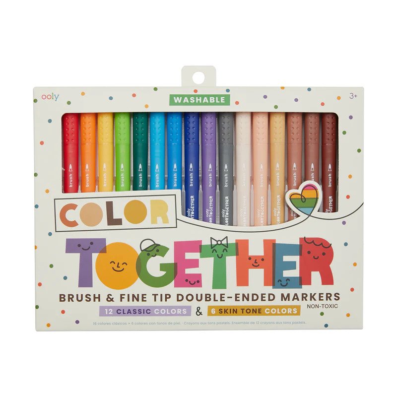 Color Together Brush & Fine Tip Double-Ended Markers - Set of 18