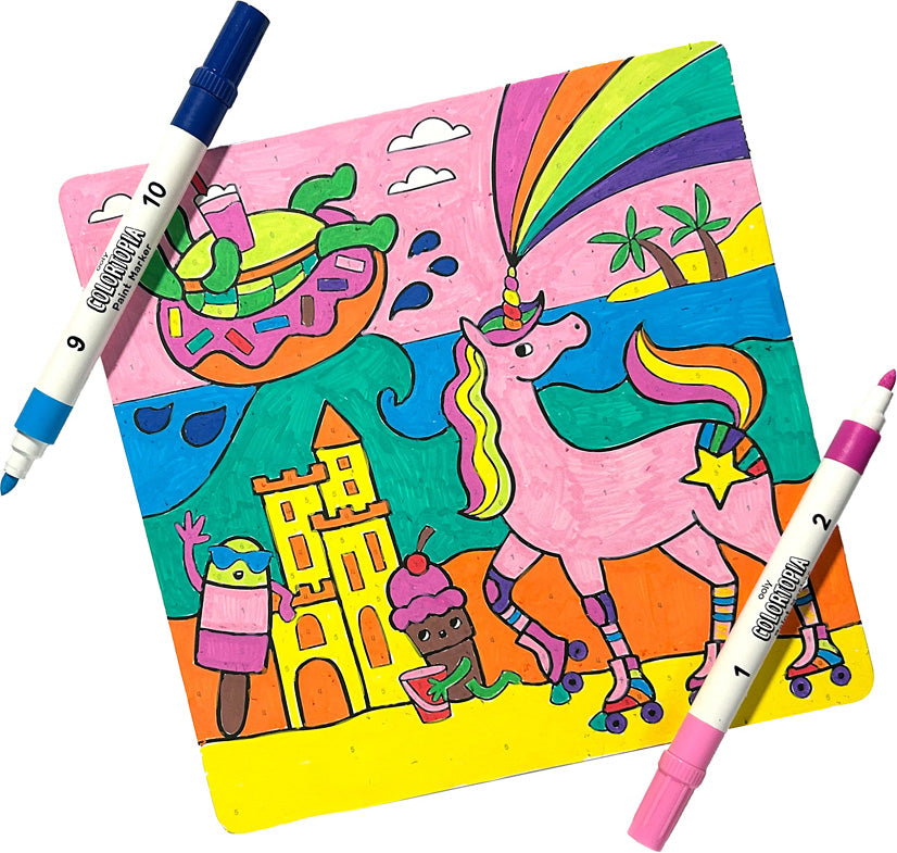 Colortopia: Color by Number Kit - Unicorn Funland