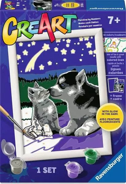 CreArt Moonlight Friends Glow Paint By Number Kit