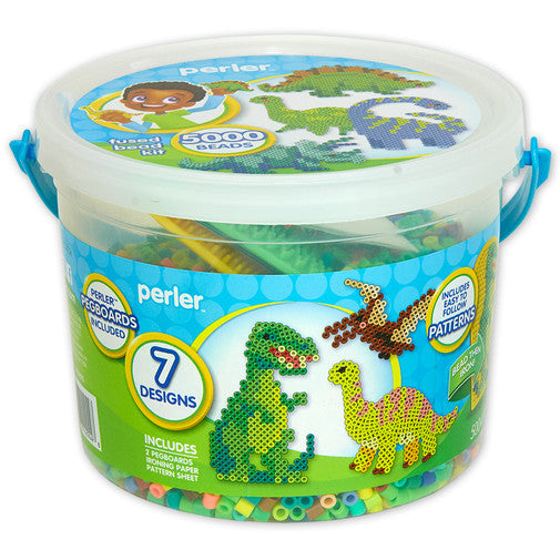 Dinosaurs Perler Bead Bucket