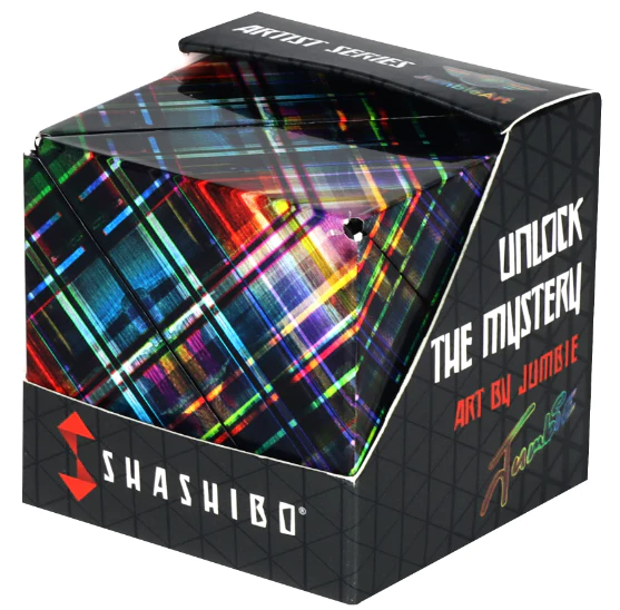 Disco Plaid Shashibo Shape Shifting Cube