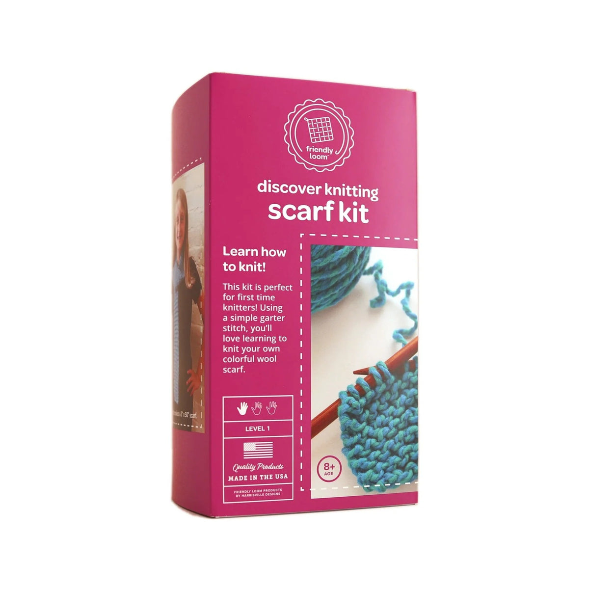 Discover Knitting Scarf Kit (Blue)