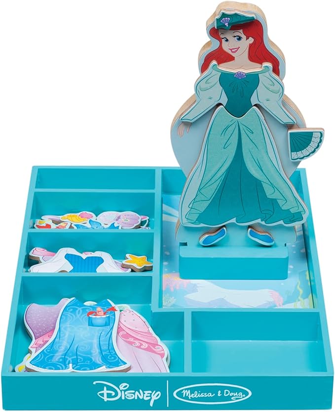 Disney Ariel Magnetic Dress-Up Wooden Doll