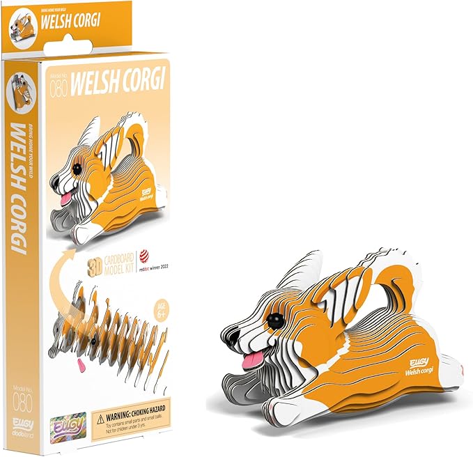 Eugy Corgi 3D Cardboard Model Kit