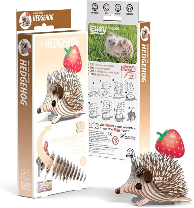 Eugy Hedgehog 3D Cardboard Model Kit