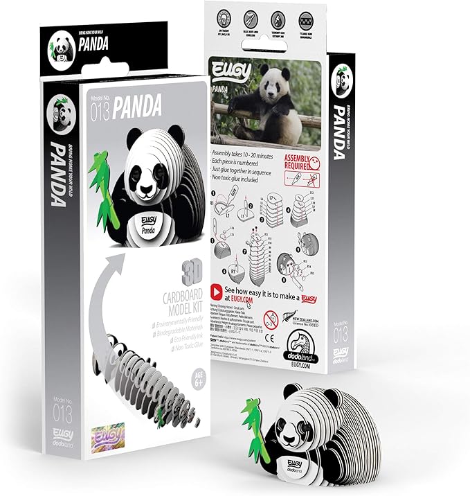 Eugy Panda 3D Cardboard Model Kit