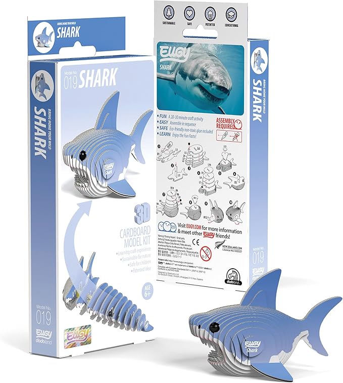 Eugy Shark 3D Cardboard Model Kit