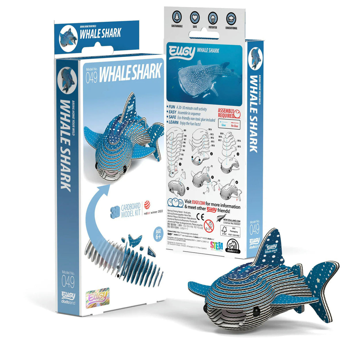 Eugy Whale Shark 3D Cardboard Model Kit