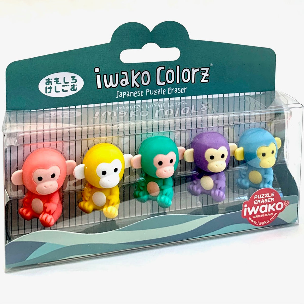 Five Monkeys Eraser Set