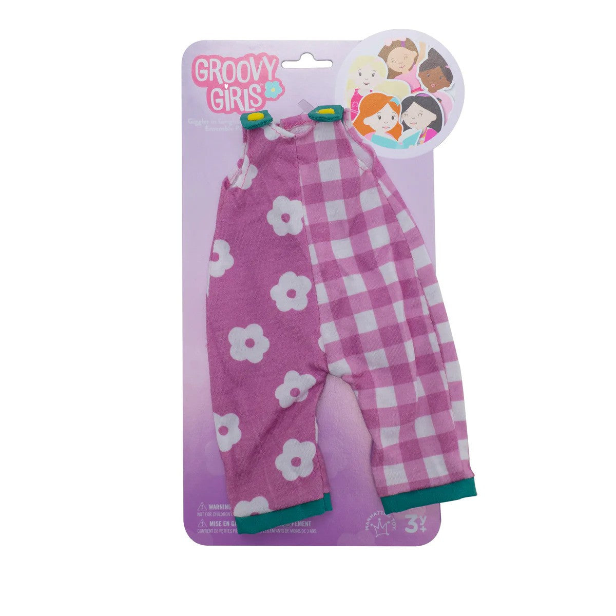 Groovy Girls Giggles in Gingham Overalls