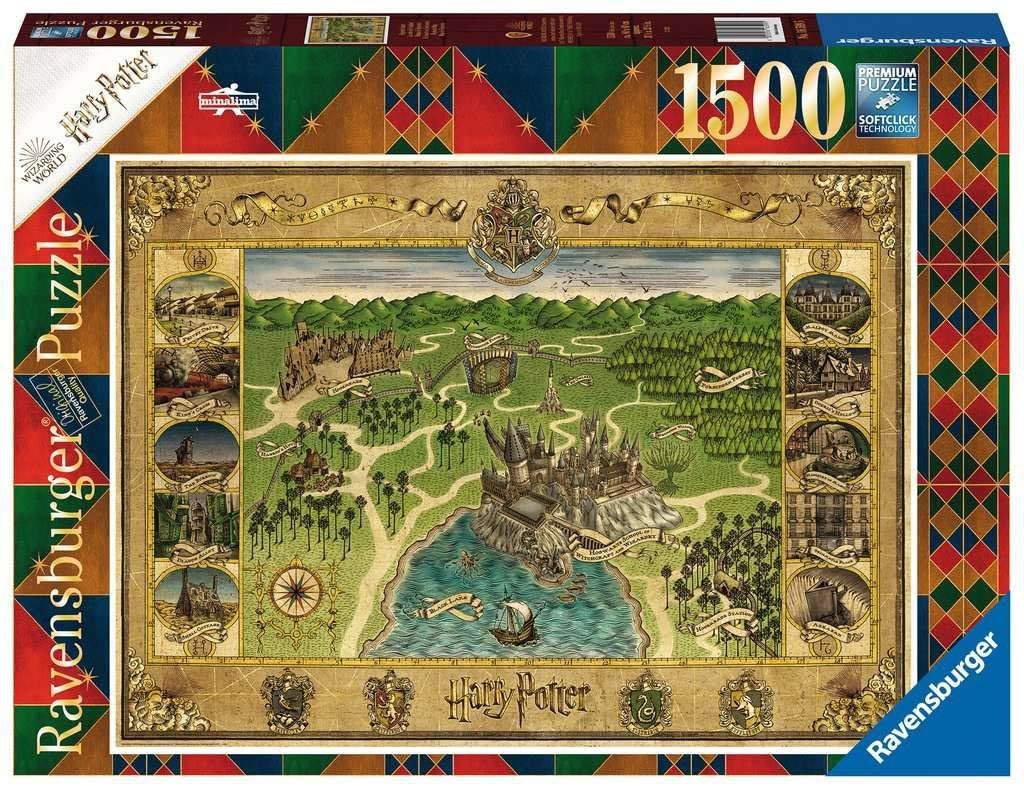 Harry Potter Hogwarts Map 1500pc Puzzle