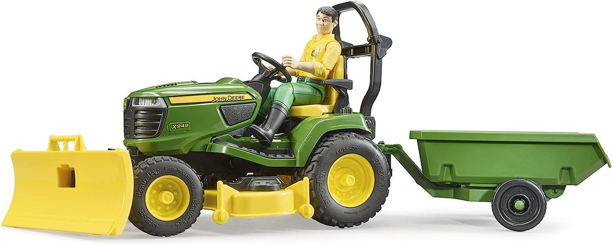 John Deere Lawn Tractor with Trailer & Gardener