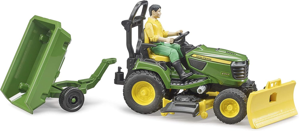 John Deere Lawn Tractor with Trailer & Gardener