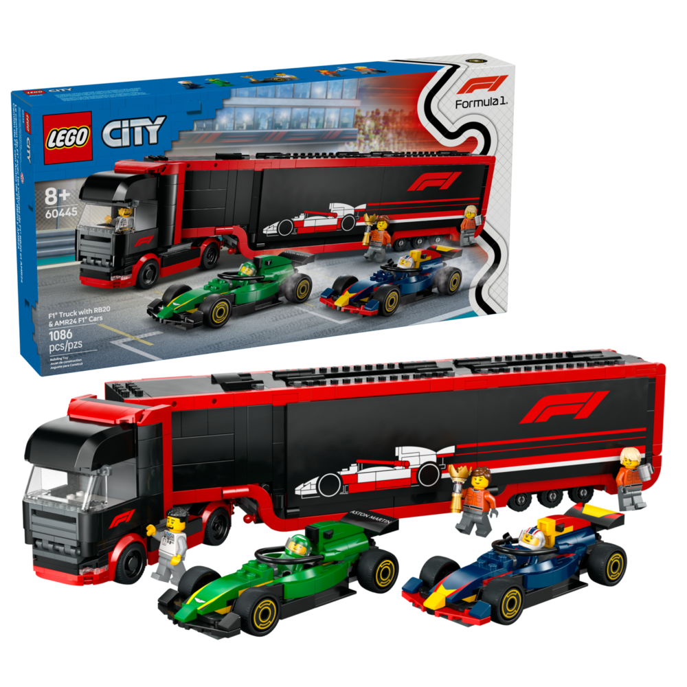 LEGO City F1® Truck with RB20 & AMR24 F1® Cars