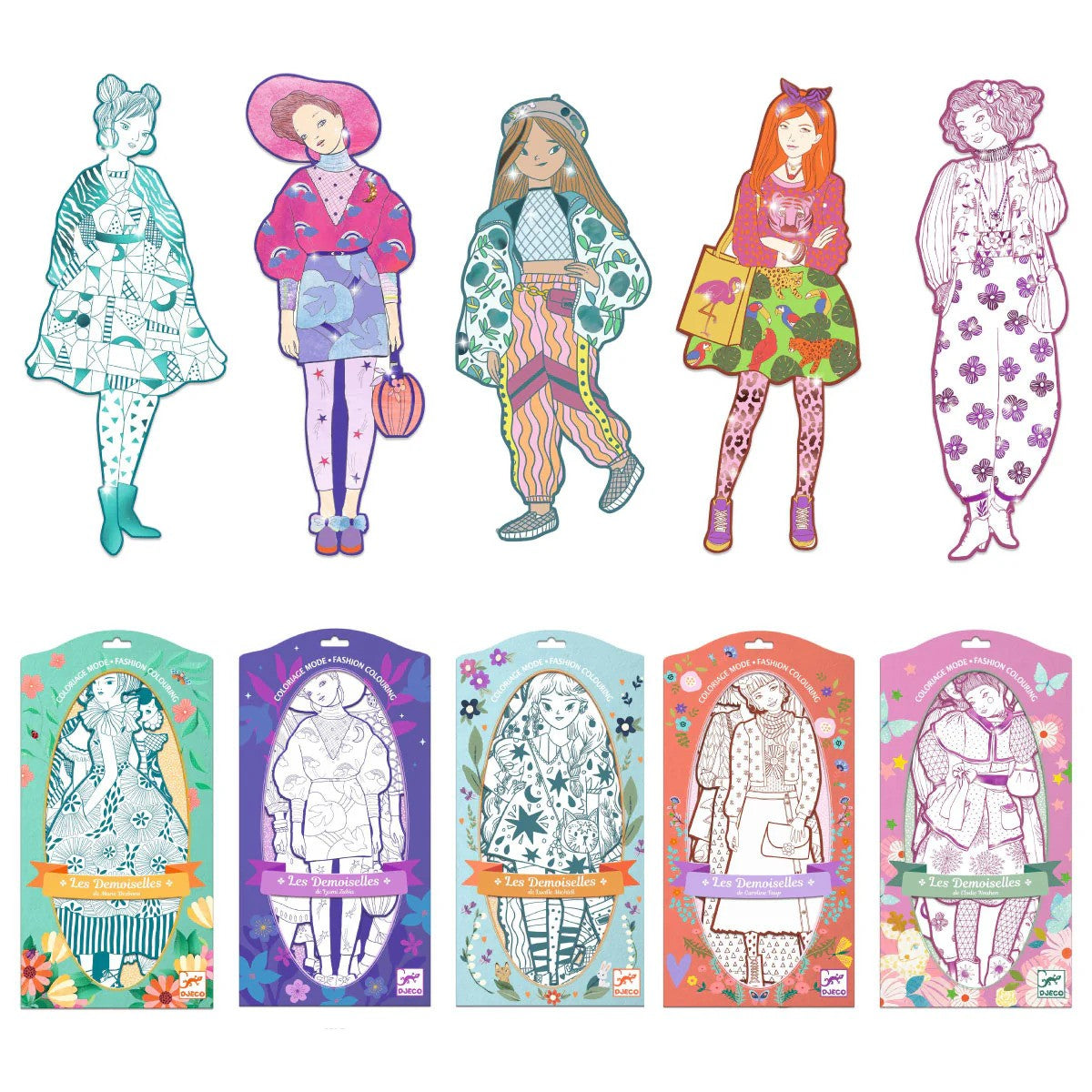 Les Demoiselles Fashion Colouring Paper Dolls