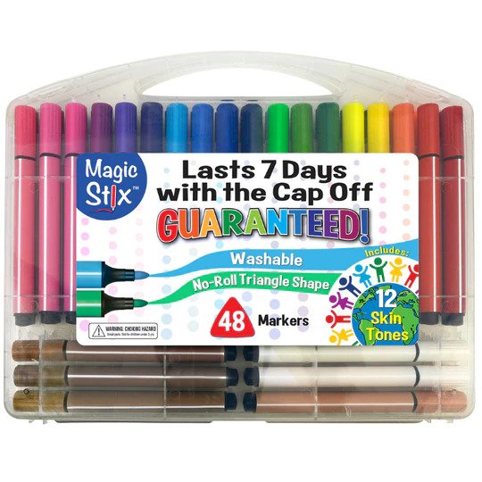 Magic Stix Washable Markers Set w/ Global Skin Tones 48 pk
