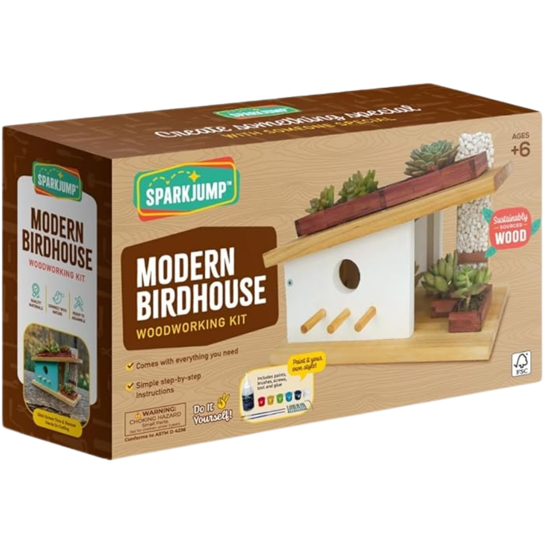Modern Birdhouse Woodworking Kit