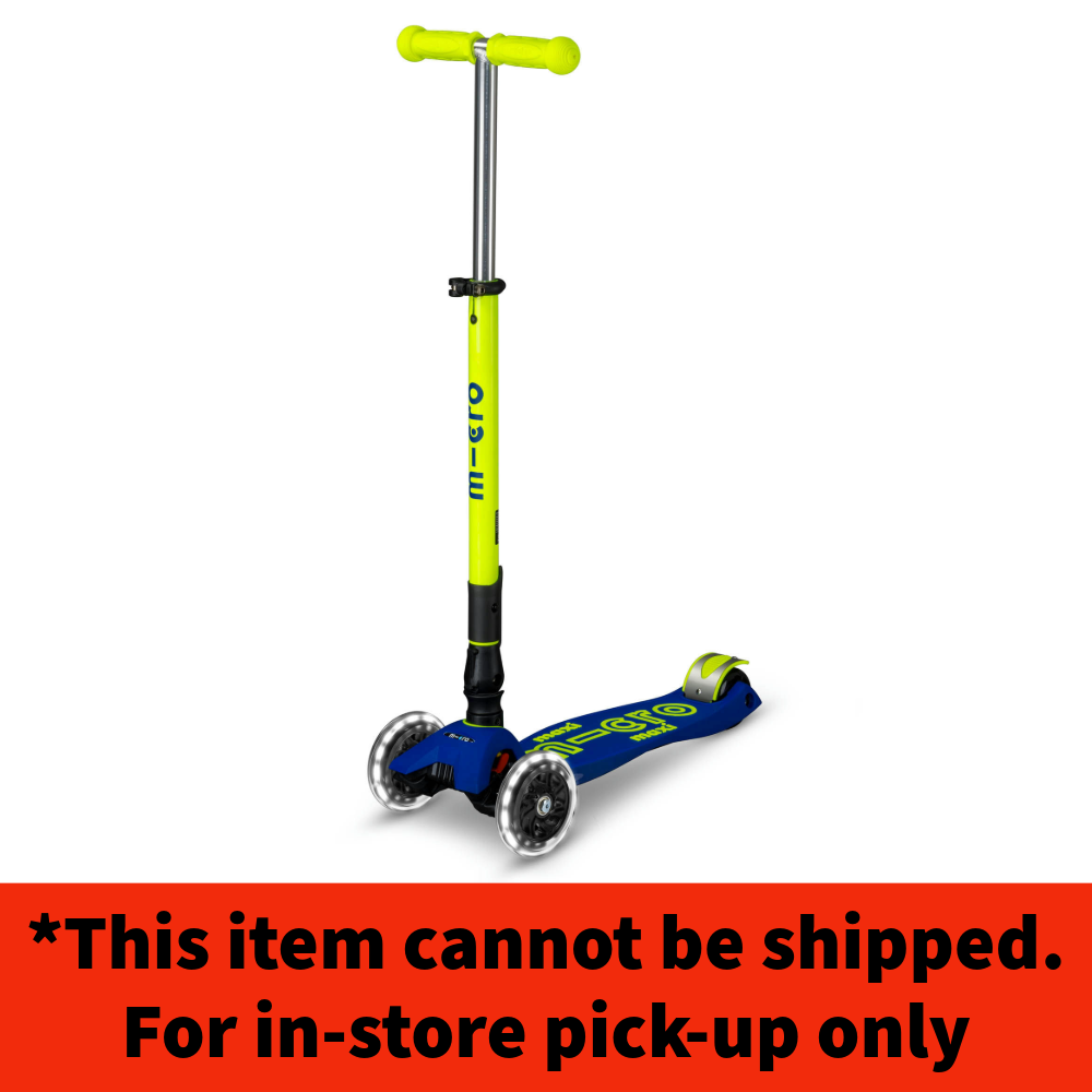 Neon LED Maxi Deluxe Foldable Scooter - Yellow/Blue