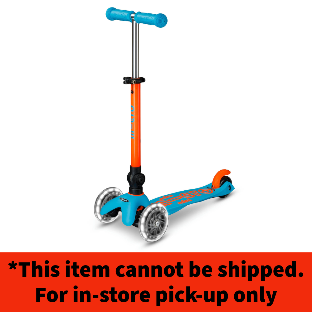 Neon LED Mini Deluxe Foldable Scooter - Aqua/Orange