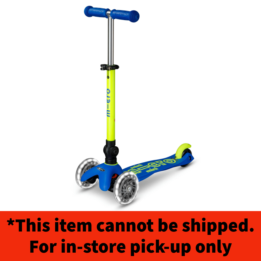 Neon LED Mini Deluxe Foldable Scooter - Blue/Yellow