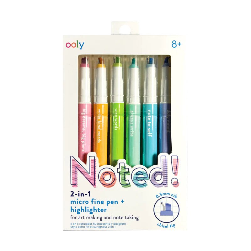 Noted! 2-in-1 Micro Fine Tip Pen & Highlighters
