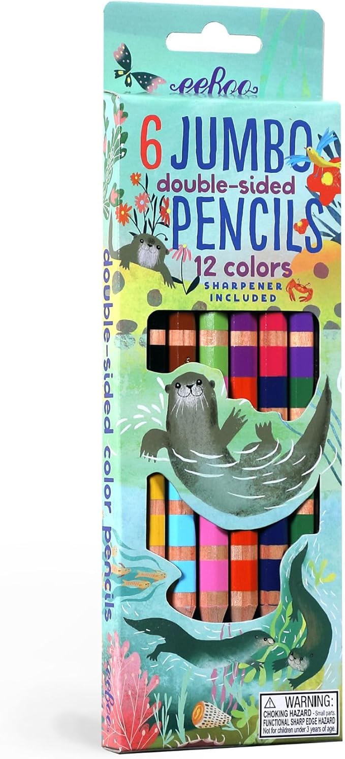 Otters 6 Double-Sided Colored Pencils