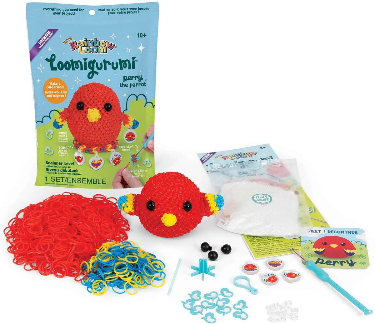 Parrot Rainbow Loom Loomigurumi Rubber Band Crochet Kit