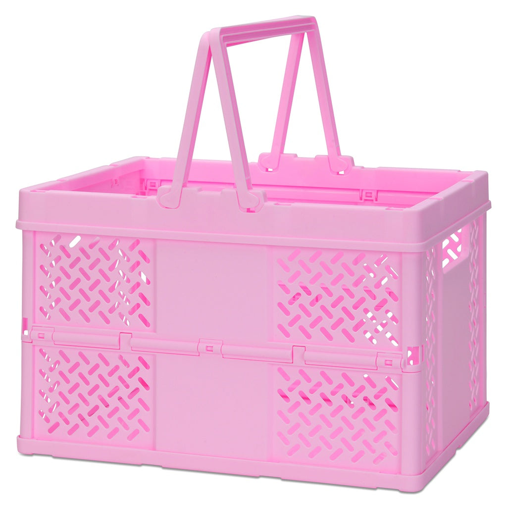 Pink Foldable Storage Crate