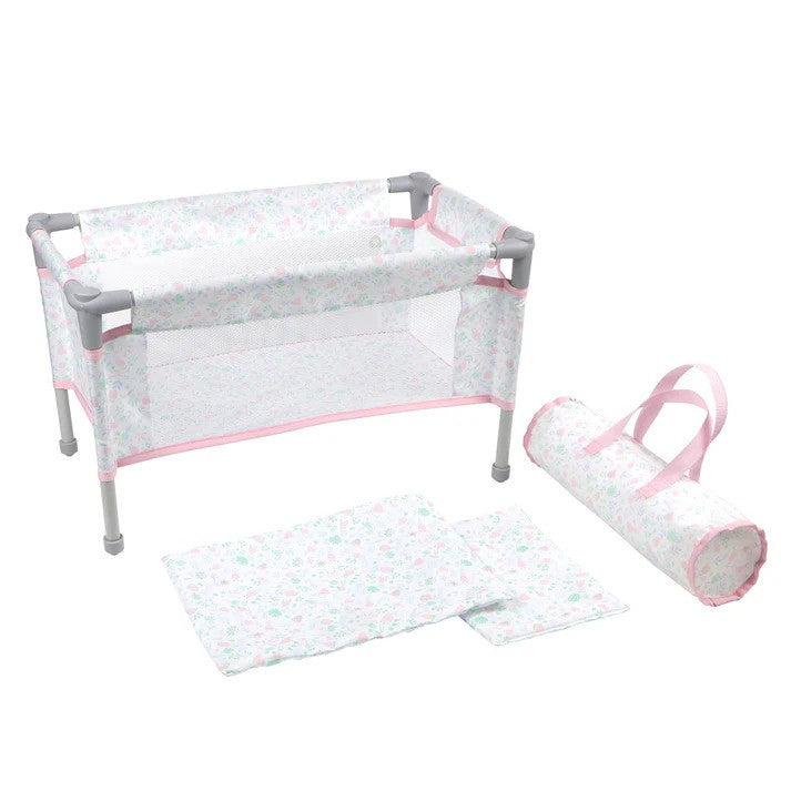 Pink Folding Doll Crib/Playpen