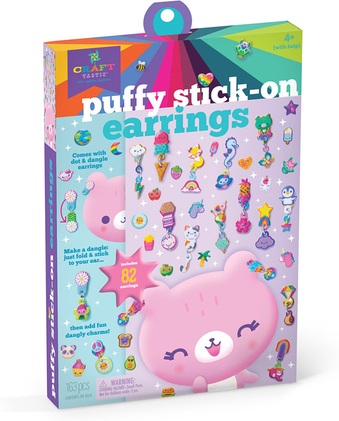 Puffy Stick On Earrings