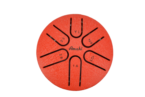 Red 3" Steel Tongue Drum