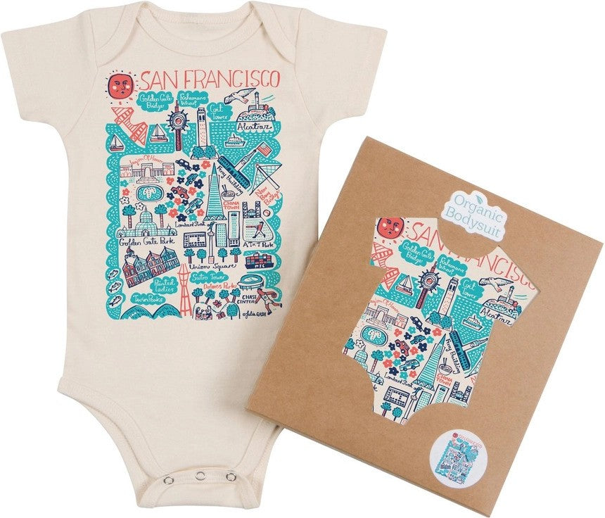 San Francisco Boutique Art Map Baby Onesie