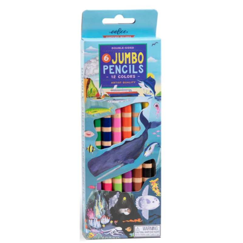 Sea Life 6 Jumbo Double Sided Color Pencils