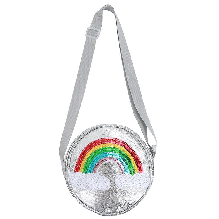 Silver Sequin Rainbow Purse
