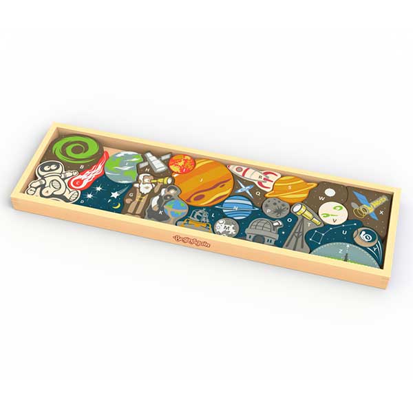 Space A to Z Wooden Puzzle & Playset