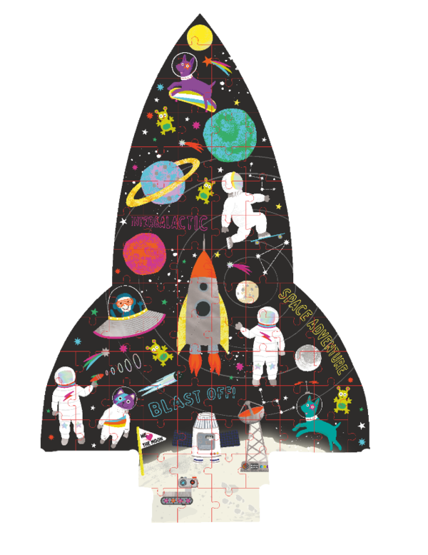 Space Rocket Shaped 80pc Puzzle