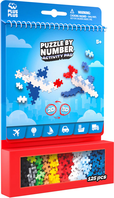 Transportation Plus-Plus Puzzle by Number Activity Pad