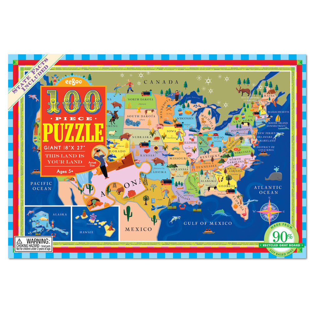 USA Map 100pc Puzzle