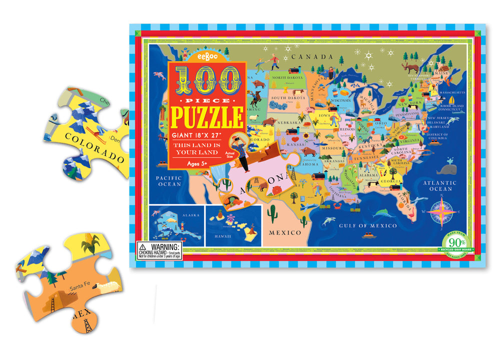 USA Map 100pc Puzzle