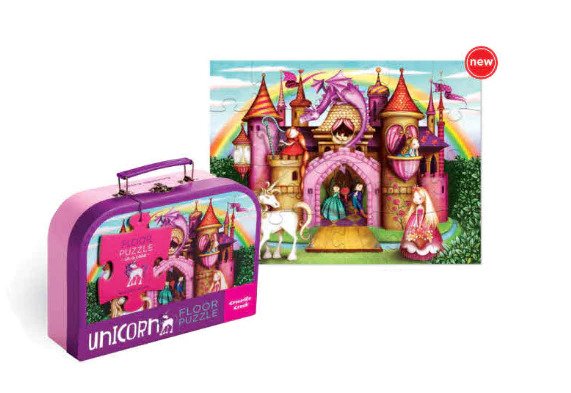 Unicorn Floor 24pc Puzzle Suitcase