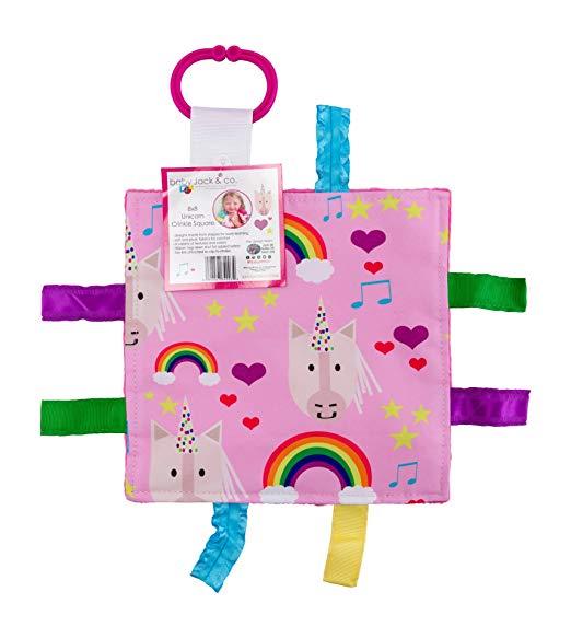 Unicorn Tag & Crinkle Blankie