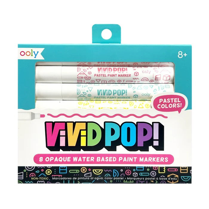 Vivid Pop! 8 Water Based Paint Markers - Pastel