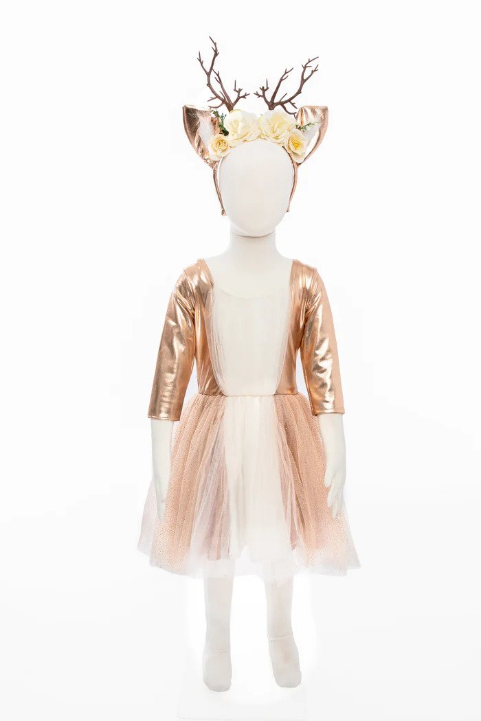 Woodland Deer Dress & Headpiece Size 5-6