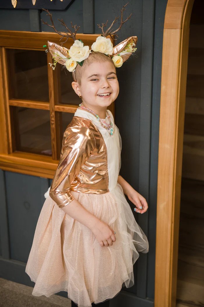 Woodland Deer Dress & Headpiece Size 5-6