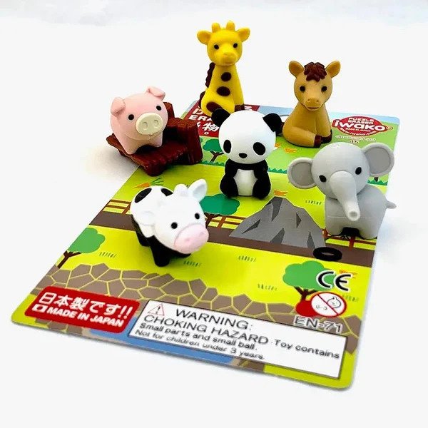 Zoo Animal Eraser Set
